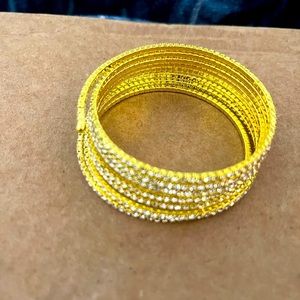 Super cute rhinestone gold bracelets on sale